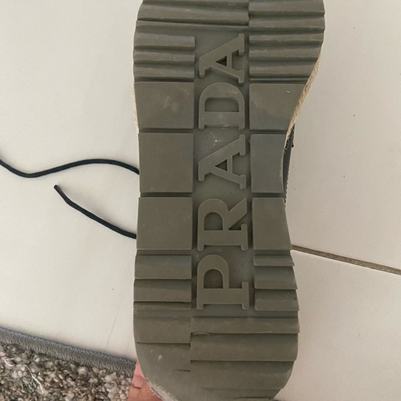 UNISEX PRADA classic patented leather espadrille lace up shoes 6.5 - Picture 10 of 10